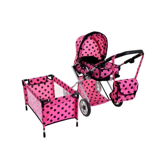 Nukukäru koos tarvikutega 3in1 Rose