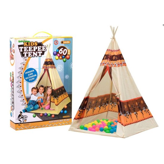 Mängutelk "Tipi" 60 värvilise palliga