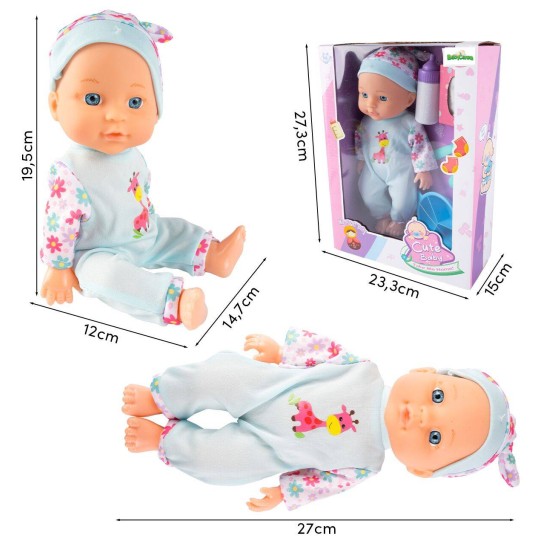 Nukk Deluxe 27 cm. riiete, söögiriistade ja muude tarvikutega
