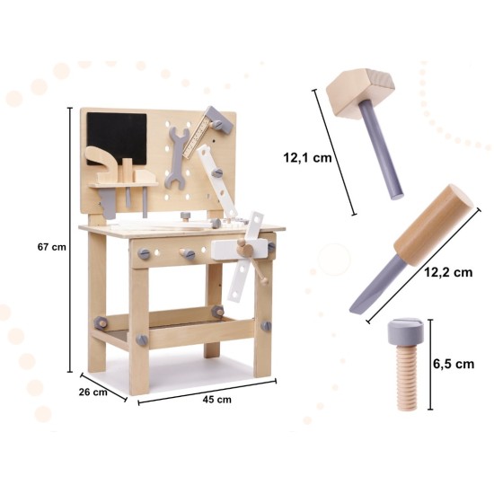 Mänguasjade käsitööliste tööriistade komplekt, Workbench With Tools
