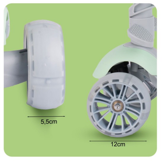 Kolmerattaline istmega roller, 3in1, Mint