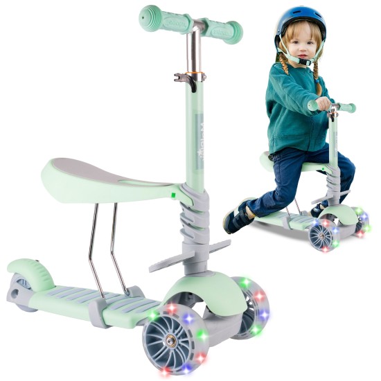 Kolmerattaline istmega roller, 3in1, Mint